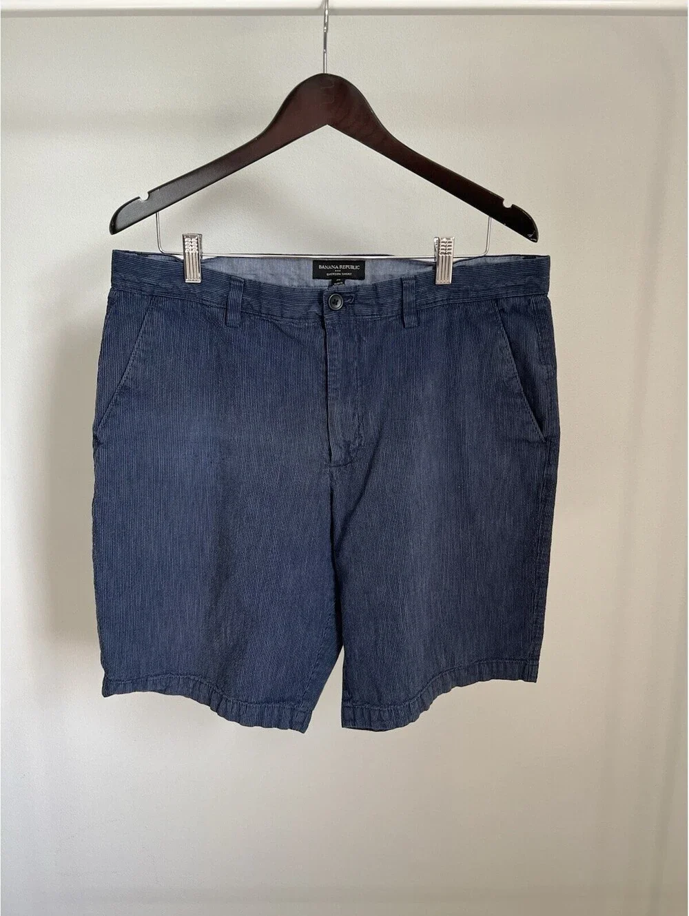 Banana Republic Emerson Men’s Blue Corduroy Chino Shorts Flat Front Pockets